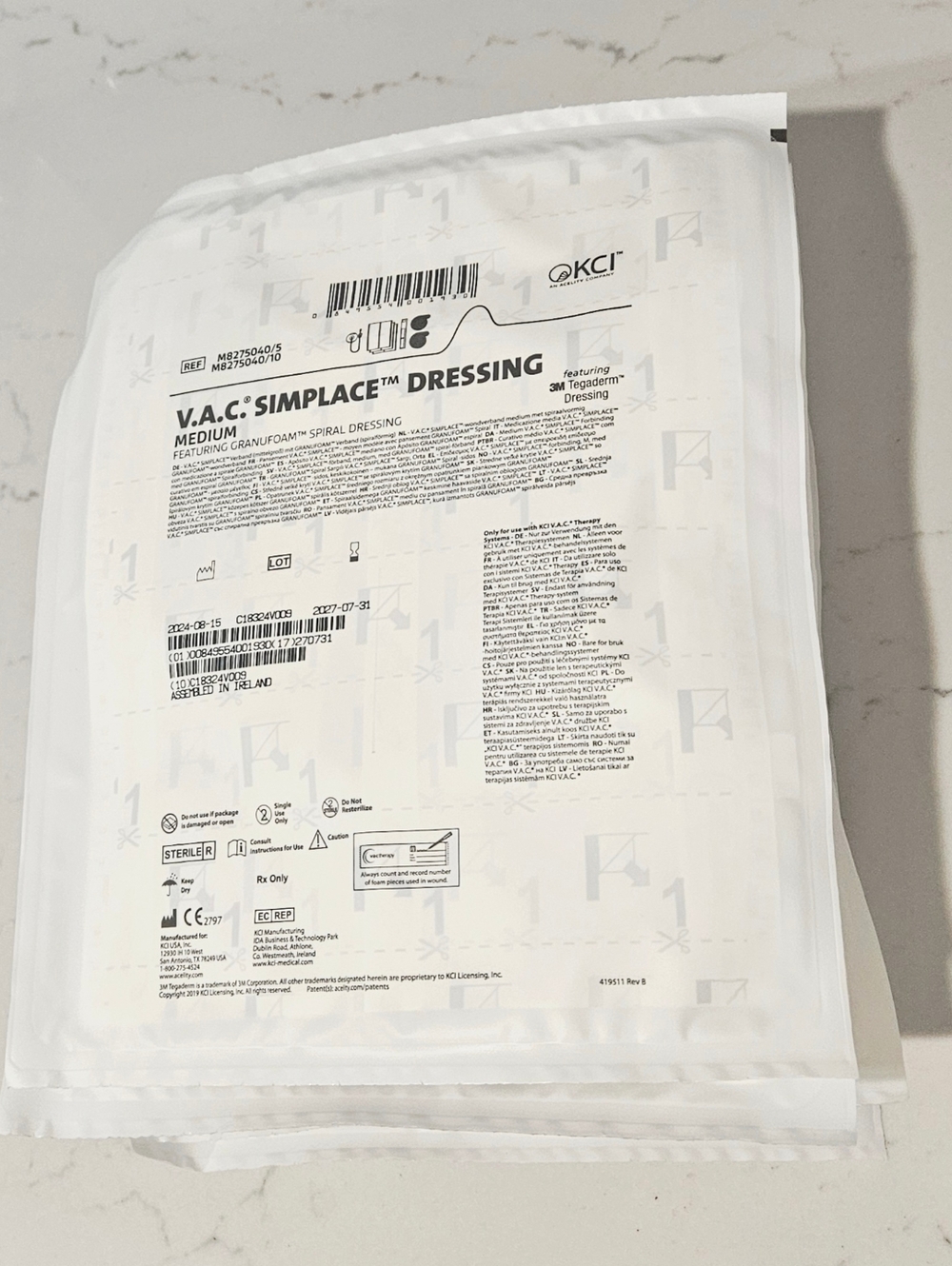 V.A.C. Simplace Dressing Medium with Granufloam Spiral
